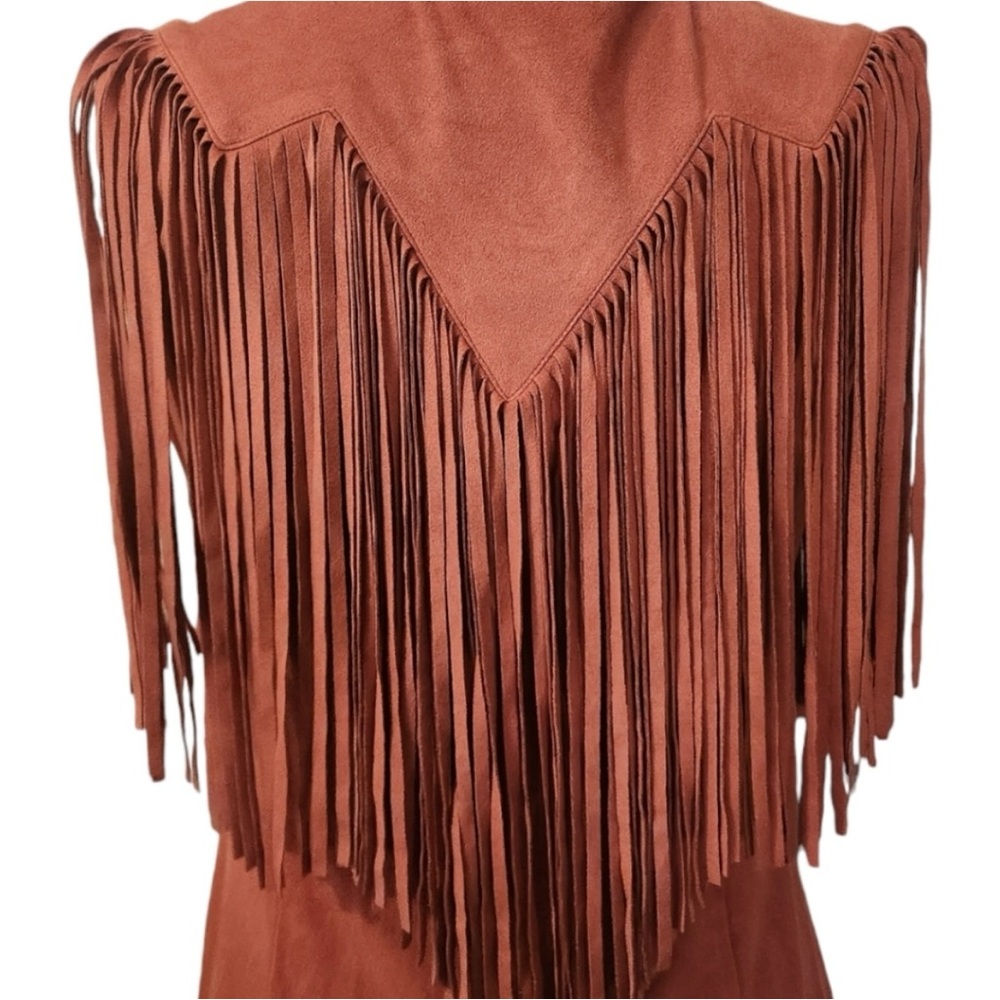 Idyllwind Rust Fringe Mini Dress - Picture 5 of 5